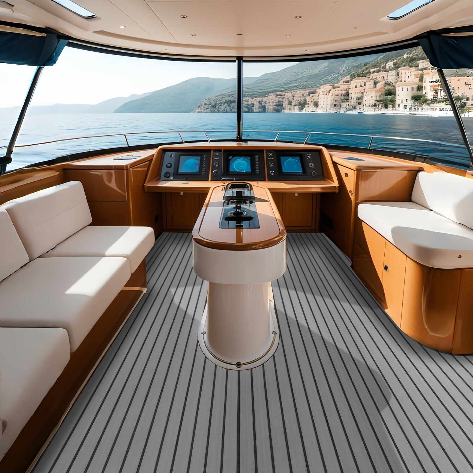 Marine EVA Foam Boat Flooring, 94.5"x35.4" Non-Slip Deck Cover, Self-Adhesive for Pontoon/Yacht/Kayak, 23.2 sq.ft