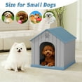 thumbnail image 3 of Bifanuo Durable Dog House for Small to Medium Dogs, PP Material Weatherproof Puppy Shelter with Elevated Floor & Air Vents, Easy Clean, Blue, 26.2"L x 24"W x 26"H, 3 of 8