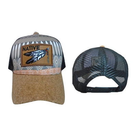 Feathers Native Pride Embroidered Trucker Baseball Caps Uni-Sex Style  -- FREE USA Shipping--(CapNp371)