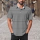 thumbnail image 1 of Blusa y camisa de manga corta con cuello vuelto para hombre, blusa de manga larga con solapa y botones estampados, blusa de poliéster para hombre, 1 of 5