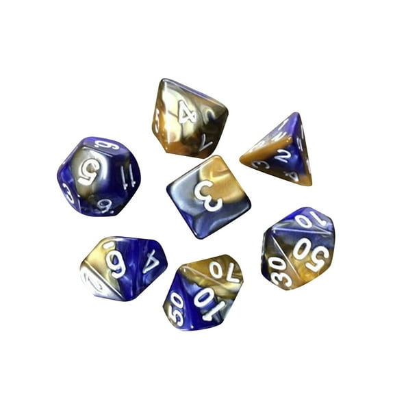 7pcs Set Color Dice Polyhedral Mixed Playing Cubes Game Board Game Dice Set Perfect Gift For Trpg Game Lover Walmart Com Walmart Com