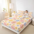 thumbnail image 5 of Homewish Pink Cherry Blossoms Twin Sheet Sets, Cartoon Flower Floral Twin Fitted Sheet, Teens Kids Girls Women Flat Sheet, Super Cozy Room Decor, 3 Pieces, 5 of 8