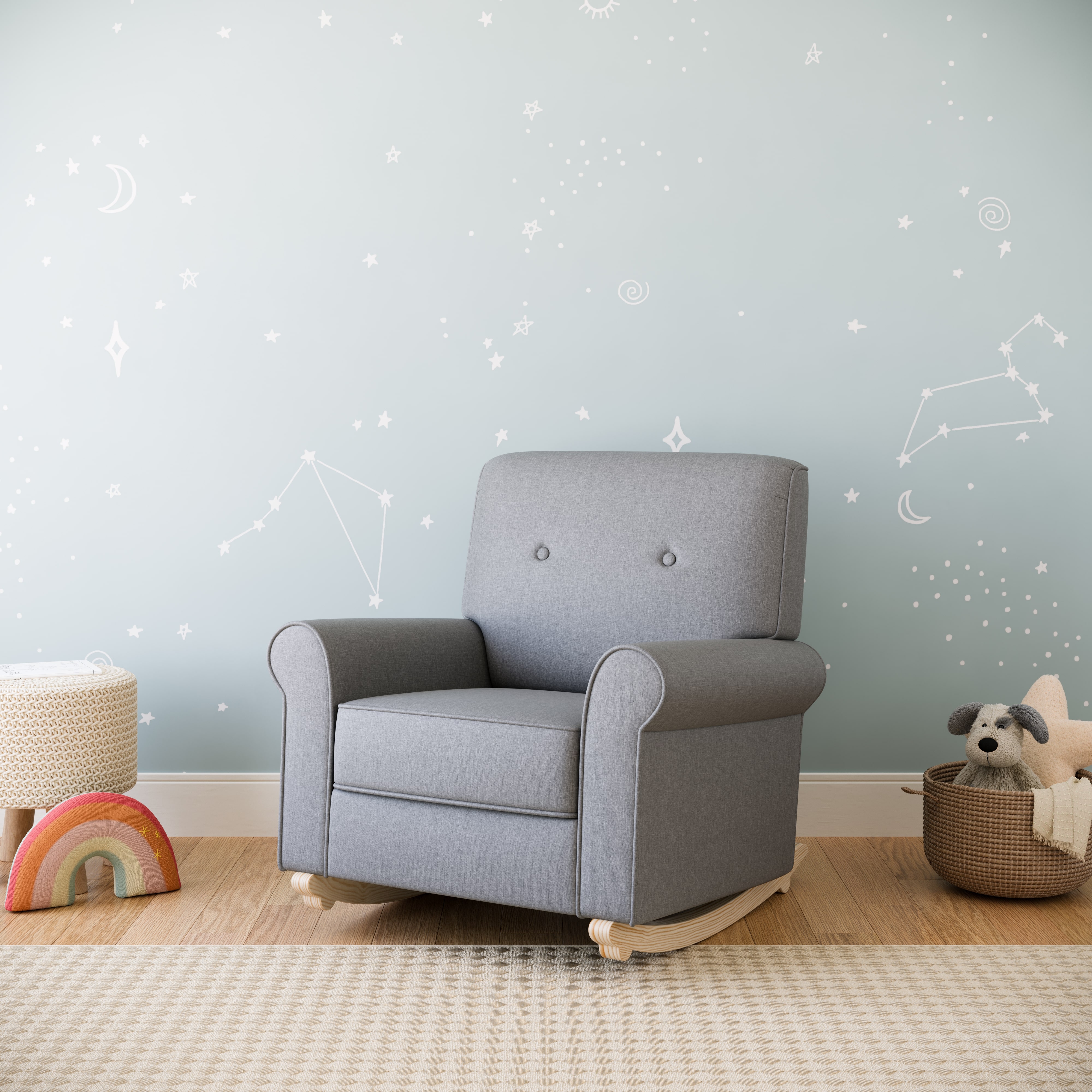 Graco Harper Poly-Linen Indoor Nursery Rocking Chair, Horizon Gray - image 2 of 6