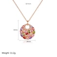 thumbnail image 3 of Multicolor Zircon Round Pendant Necklace for Women 18K Rose Gold Plated Copper Chain N-2013063001, 3 of 6