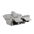 thumbnail image 2 of Lexicon Brennen Microfiber Dbl Reclining Love Seat with Center Console in Mist, 2 of 5