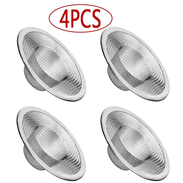 4Pack Kitchen Bathroom Sink Drain Strainer Screen Stainless Steel