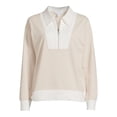 thumbnail image 2 of Time and Tru Women's Quarter Zip Sweatshirt, 2 of 5