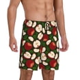 thumbnail image 2 of Vsdgher Red Fruit Print Men's Pajama Shorts Lounge Bottoms Sleep Shorts Elastic Waist Lightweight PJ Shorts with Pockets-Small, 2 of 6