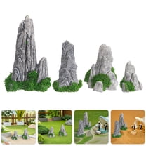 Milisten 20 Pieces Grey Resin Artificial Decorative Rocks for Zen Garden Landscape Outdoor Indoor Ornament