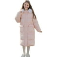 thumbnail image 2 of Girls Winter Jacket Thick Hooded Coats Warm Long Windproof Parka Coat Puffer Coat Padded Overcoat Outerwear Fleece Lined Kids Padded Jacket for Girls & Boys Autumn, Winter Clothes Pink 7-8Years, 2 of 7