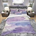thumbnail image 1 of Designart 'Watercolor Purple Haze I' Juego de cama geométrico - Funda nórdica &, 1 of 5
