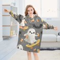 thumbnail image 5 of FORMRS Wearable Blanket Hoodie with Sleeves for Kids Cozy Flannel Sweatshirt, Cute Ghosts, 5 of 7