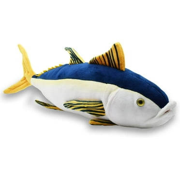 Realistic Yellowfin Tuna Fish Stuffed Animal Plush Toy, Lifelike Fish Plushies, Simulation Animals Doll