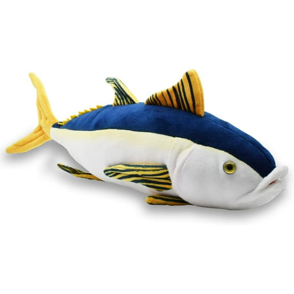 Realistic Yellowfin Tuna Fish Stuffed Animal Plush Toy, Lifelike Fish Plushies, Simulation Animals Doll