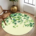 thumbnail image 2 of Round Rugs 5 Ft, Country Leaves Non Slip Area Rugs for Kitchen Bedroom Entryway, Green Leaf Branches Vine Botanical Rustic Washable Carpet Runner Rug Floor Mats for Bedroom Home Decor, 2 of 8