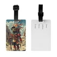 thumbnail image 2 of Luggage Tags for Suitcases, Tribal Futuristic Warrior Leather Bag Luggage Tags ID Label Tags Privacy Protection Travel Bag Labels, 2 of 6