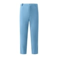 thumbnail image 4 of Men's Waffle Casual Dress Pants Wrinkle-Resistant Business Commuting Beach Summer Golf Pants Slim Fit Lightweight Straight-Legs with Expandable Waist Sky Blue, 4 of 5