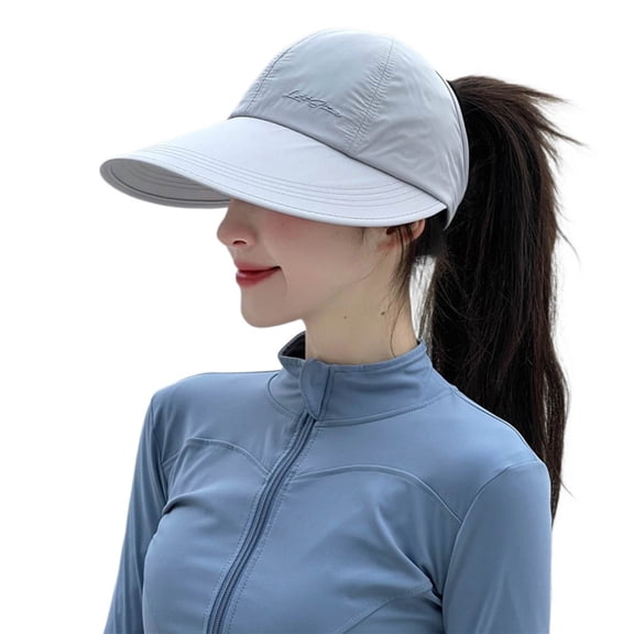 UTSJKR Women's High Ponytail UPF 50 Baseball Cap, Quick Dry Adjustable Breathable Sun Hat Cycling Outdoor Gray