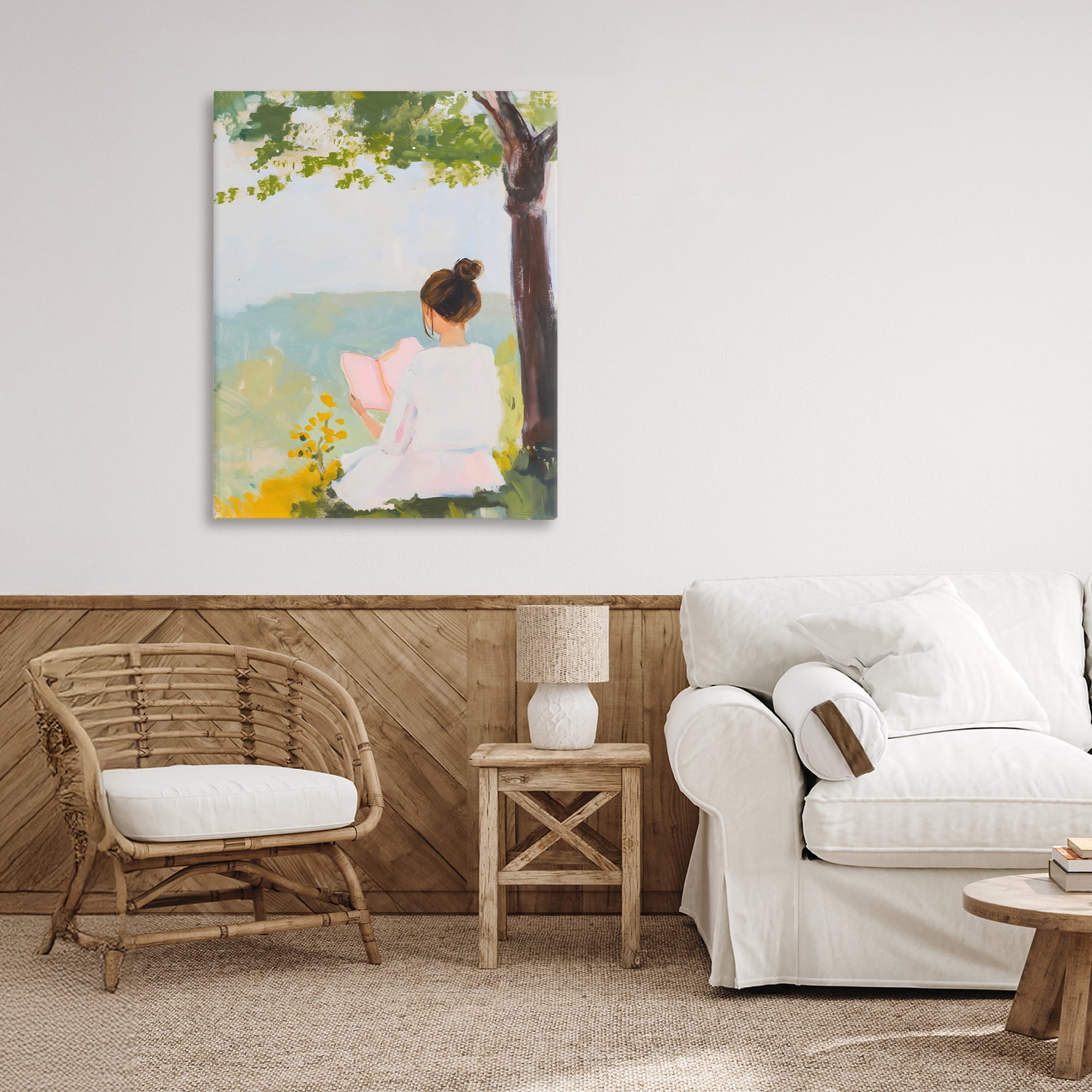 Stupell Industries Girl Reading in Nature Canvas Wall Art, design by The Prints Vibe