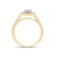 thumbnail image 4 of 0.90 Carat (Cttw) Centre 5MM Round Cut Lab Created Moissanite Diamond Halo Engagement Eternity Ring for Women In 10K Solid Yellow Gold (G-H Color, VVS1 Clarity)-4, 4 of 7