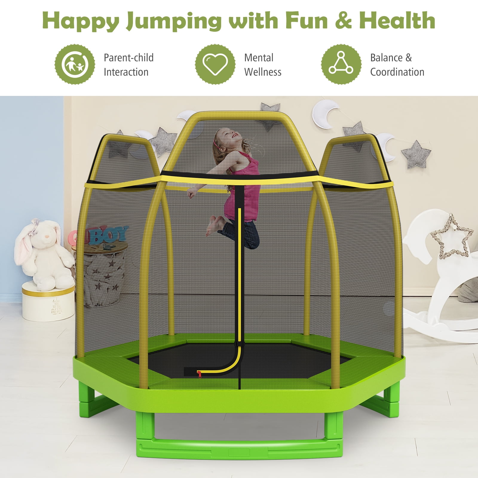 Infans 7FT Kids Trampoline Outdoor Indoor Recreational Bounce Jumper