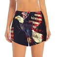 thumbnail image 2 of Balery Watercolor Bald Eagle Pattern Women's Running Shorts with Liner 2 Pockets Elastic Workout Athletic Gym Yoga Shorts-Small, 2 of 7