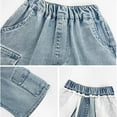 thumbnail image 4 of MKHSQHDG Boys Swim Shorts with Compression Liner 10-12 Boy's Casual Straight Leg Jeans Loose Denim Pants with Pockets Boys Denim Shorts Size 10/12 5-6 Years, 4 of 9