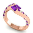 thumbnail image 2 of 1.25 Ct Unique Princess Cut Amethyst Gemstone Wedding Ring for Women 14K Rose Gold Size 3 by Diamond-Capitals, 2 of 8