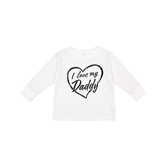 Inktastic I Love My Daddy in Black Chalk Heart Boys or Girls Long Sleeve Toddler T-Shirt