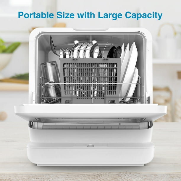 AOLIGL Countertop Dishwasher with 7.5Liter Builtin Water Tank and