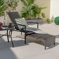 thumbnail image 4 of Costway Chaise Longue de Patio en Osier avec Éponge Élastique, Dossier Réglable et Ottoman Rétractable, 4 of 9