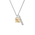 thumbnail image 2 of Delight Jewelry Goldtone Large Best Friend Heart with Crystal - Silvertone Forever Bar Charm Necklace, 23", 2 of 4