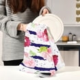 thumbnail image 6 of Kitchen Towels Navy Stripe Rose Print Pattern Cleaning Towel Absorbent Hand Towels Tea Towels for Home Restaurant Dish Clean 28" x 18", 6PCS Washcloth Gift, 6 of 7