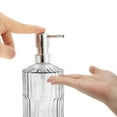 thumbnail image 3 of Unique Bargains 1 Pc Cylinder Texture Soap Dispenser 15.22oz Gray Silver Tone, 3 of 6