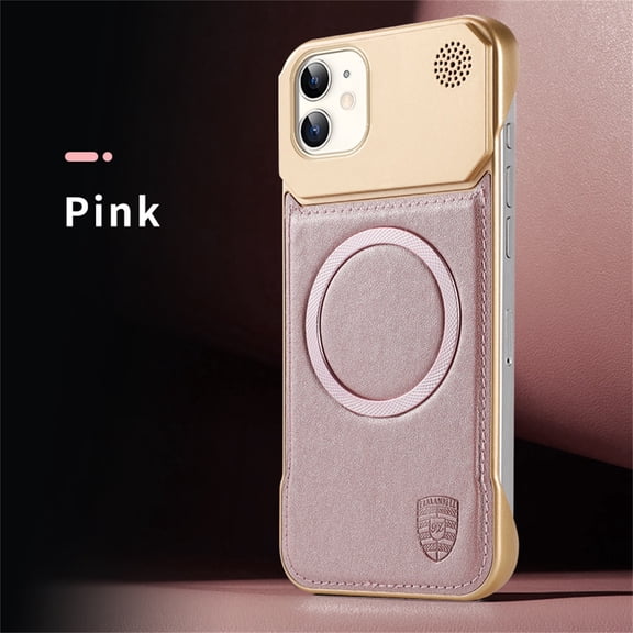 Allytechgroup for iPhone XS/ iPhone X Case, PU Leather & Hard PC Bumper Shockproof Cover [Compatible with MagSafe] Magnetic Wireless Charg Slim Lightweight Shell Thin Protective Phone Case, Pink