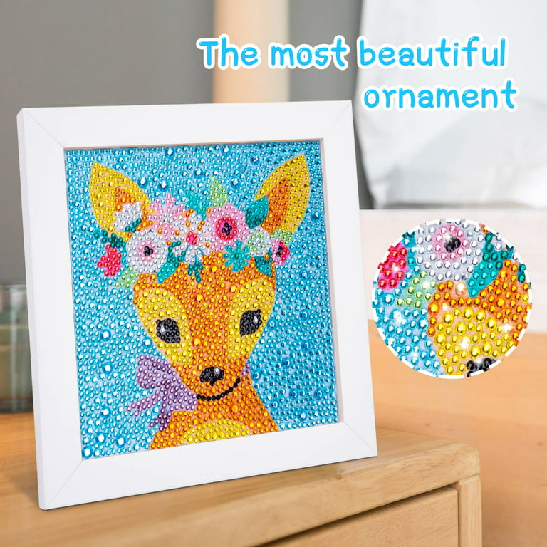 Pearoft Painting Kits for Kids Birthday Gifts for 7 8 9 10 Year Old Girls  Boys DIY Art Craft for Children Adult 5D Frame Diamond Paint Set Deer Art  and Crafts for