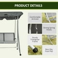 thumbnail image 5 of Outsunny Steel Freestanding Chair Porch Swings with Canopy, Light Gray, 5 of 9