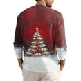 thumbnail image 4 of Wutalume Men's Loose Fit Button-Down Collar Shirt, Long Sleeve Casual Top with Christmas Print, Relaxed Henley Style for Holiday and Everyday Wear,Wine 3XL, 4 of 8