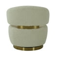 thumbnail image 3 of TOV Furniture Austin Beige Faux Shearling Swivel Chair with Brass Base, 3 of 6