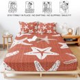 thumbnail image 5 of Twin Sze Fitted Sheet Set - Coastal Starfish 2 Piece Bedding Sets 16" Deep Pocket Fitted Sheet with 1 Pillowcase, Terracotta Red Nautical Vintage Marine Life Brushed Microfiber Hotel Bed Sheets, 5 of 9