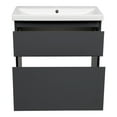 thumbnail image 4 of Modern Free standing Bathroom Vanity with Washbasin | Elit Graphite Gloss Collection | Non-Toxic Fire-Resistant MDF-56" (28+28)-Diamond Collection 32", 4 of 5