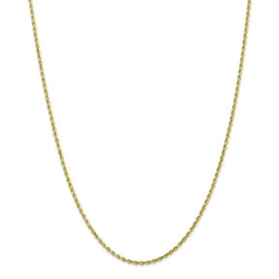 10K Yellow Gold 2mm Diamond-Cut Rope Chain Necklace Size 26