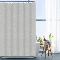 HBBKVI Easy Care Mildew-Resistant Cloth Shower Curtain Soft Waterproof Foldable Shower Curtain with Hooks Gray Shower Curtain 71" x 71"