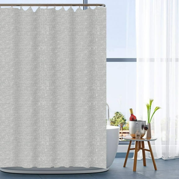 HBBKVI Easy Care Mildew-Resistant Cloth Shower Curtain Soft Waterproof Foldable Shower Curtain with Hooks Gray Shower Curtain 71" x 71"