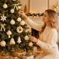thumbnail image 5 of Christmas Tree Ornaments Set 38 Piece White Velvet Christmas Ornaments Gold Christmas Ornaments Mini Christmas Ball Ornaments Christmas Tree Decorations for Holiday Home Decor, 5 of 6