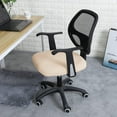 thumbnail image 3 of Elastic Stretch Office Chair Covers - Fit Spandex Slipcovers for Computer, Desk & Kitchen Chairs | Anti-Dust, Removable & Machine Washable Protective Seat Cover (Beige,2), 3 of 7