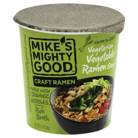 Vegetarian Soups For Christmas Mike's Mighty Good Vegetarian Vegetable Ramen Noodle Soup 1.9 oz Cups - Pack of 6 ()