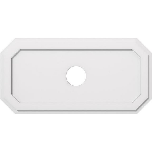 Ekena Millwork CMP38X19ED-05000 5 in. ID x 13.25 in. Rectangle Emerald Architectural Grade PVC Contemporary Ceiling Medallion