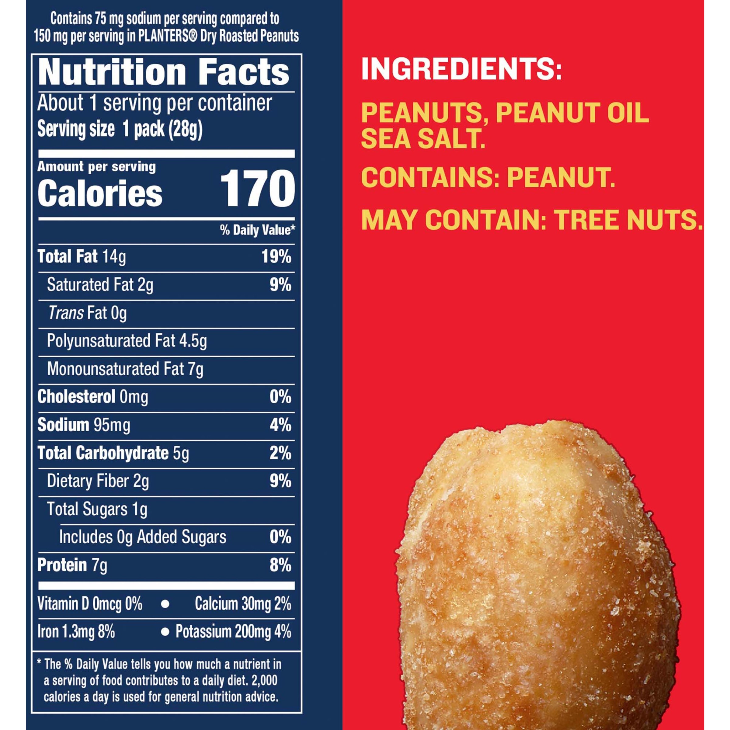 PLANTERS Salted Peanuts, Party Snacks, Plant Based Protein, 10 Ct Box, 1 oz Packs - image 4 of 9