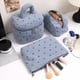 thumbnail image 2 of Bolsa de maquillaje de pana con estampado de corazón, bolsa de cosméticos portátil con cremallera, bolsa de maquillaje, organizador de artículos de tocador para mujeres y niñas., 2 of 8